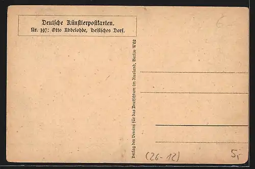 Künstler-AK Otto Ubbelohde: Hessisches Dorf