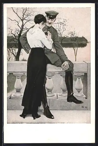 Künstler-AK Brynolf Wennerberg: Auf Urlaub, Soldat protzt mit seinem Orden