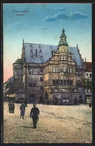 AK Schweinfurt, Fussgänger am Rathaus