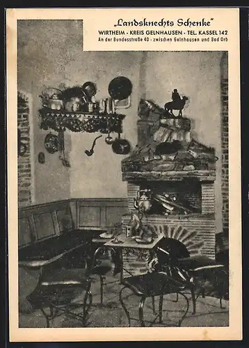 AK Wirtheim, Landsknechts-Schenke, Speisesaal, An der Bundesstrasse 40