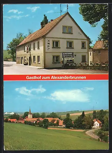 AK Pfaffenhofen, Ortspartie mit Gasthof zum Alexanderbrunnen