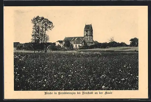 AK Brendlorenzen bei Neustadt /Saale, Panorama mit Kirche