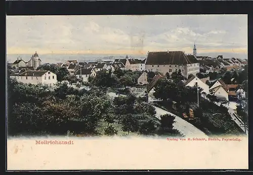 AK Mellrichstadt, Ortsansicht mit Strasse aus der Vogelschau