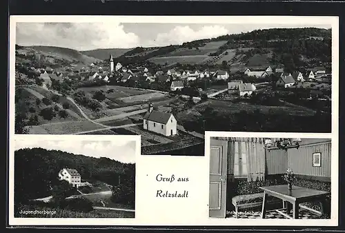 AK Retzstadt / Ufr., Jugendherberge, Ortsansicht