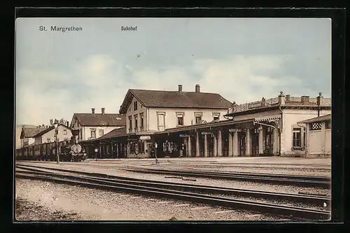 AK St. Margrethen, Bahnhof mit Bahnsteig