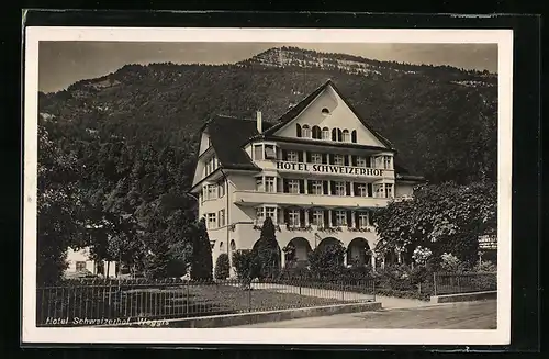 AK Weggis, Hotel Schweizerhof, von der Strasse gesehen
