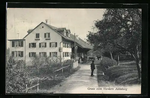 AK Zürich, Partie mit Gasthaus Adlisberg