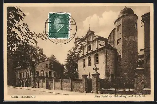 AK Klein-Machnow, Altes Schloss (Hake-Burg) und alte Mühle