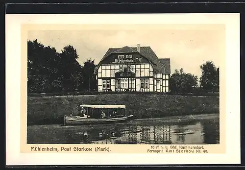 AK Kummersdorf /Storkow, Blick auf Gasthaus Mühlenheim