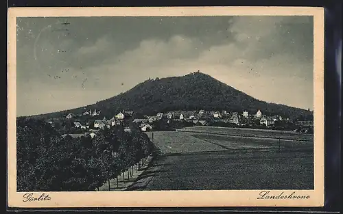 AK Görlitz, Ortsansicht vor Landeskrone