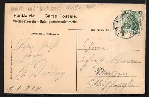 AK Görlitz, Strassenbahn an der Landeskrone, Bismarcksäule