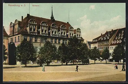 AK Naumburg a. S., Strassenpartie vor Rathaus