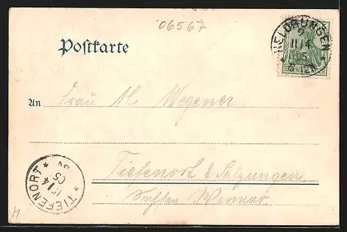 AK Kyffhäuser, Strassenpartie mit Besuchern unter Kaiser Wilhelm-Denkmal