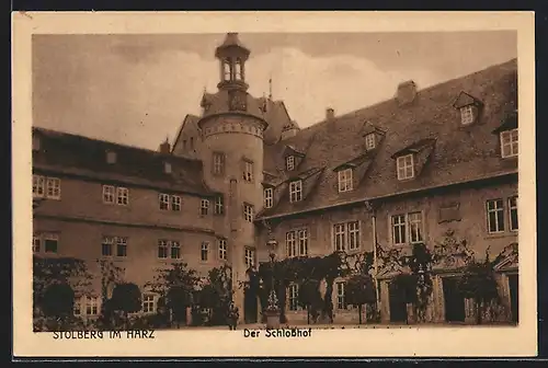 AK Stolberg im Harz, Partie im Schlosshof