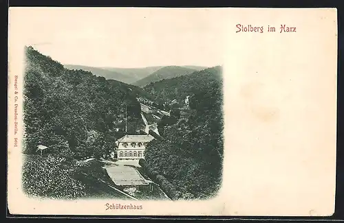 AK Stolberg im Harz, Blick aufs Schützenhaus