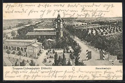 AK Döberitz, Truppenübungsplatz, Barackenlager aus der Vogelschau
