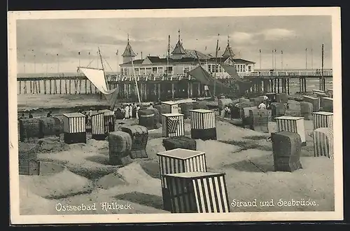 AK Ahlbeck, Strand und Seebrücke