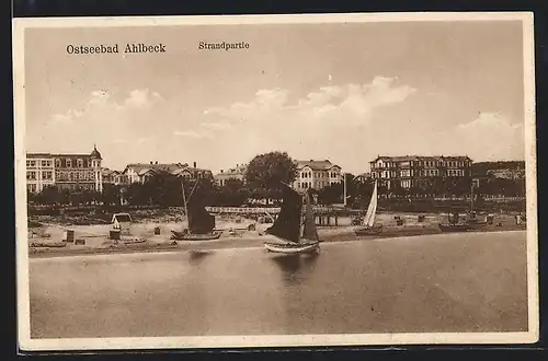 AK Ahlbeck, Strandpartie mit Segelbooten