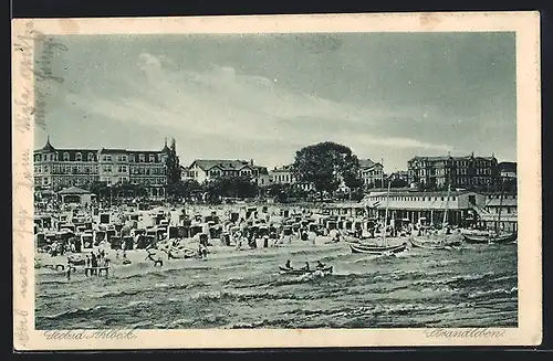 AK Ahlbeck, Strandleben, Kurhaus