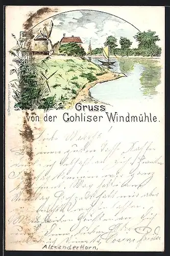Lithographie Gohlis, Gohliser Windmühle