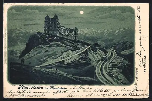 Lithographie Rigi-Kulm, Gasthaus