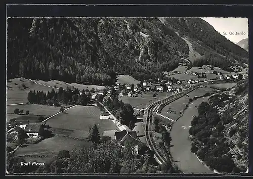 AK Rodi Fiesso, Ortsansicht mit Bahntrassen