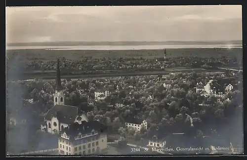 AK St. Margrethen, Generalansicht mit Bodensee