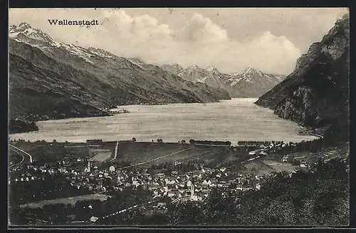 AK Walenstadt, Gesamtansicht gegen Bergsee
