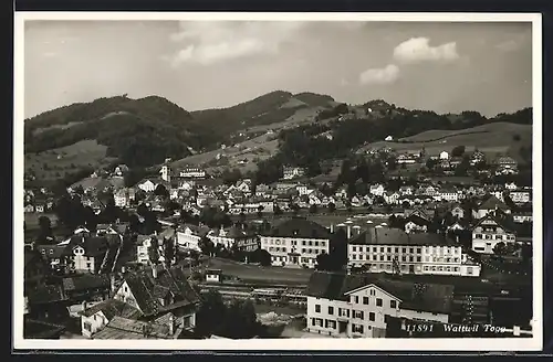 AK Wattwil Togg., Ortsansicht mit Möbelhaus zum Jakobshof, Inh. W. Fries