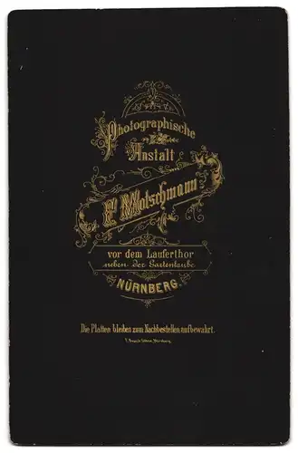 Fotografie F. Motschmann, Nürnberg, Ältere Dame in festlicher Kleidung