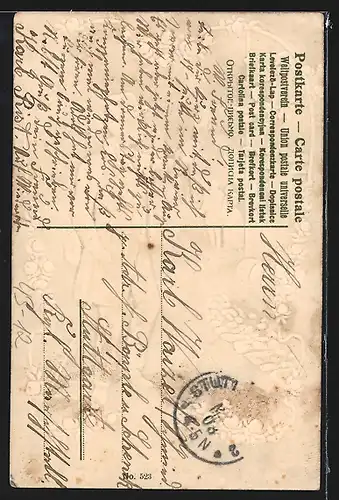 Präge-AK Ein Mann nimmt Abschied um weiter zu wandern