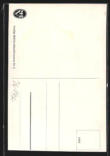 AK Liebespaar steht in eleganter Kleidung an einem Tisch