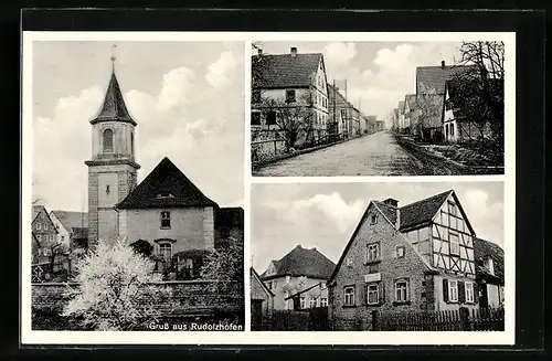 AK Rudolzhofen, Gebäudeansichten, Kirche, Strassenansicht