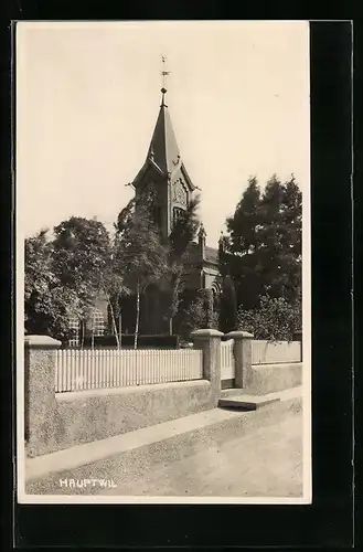 AK Hauptwil, Strassenpartie mit Kirche