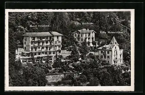 AK Locarno, Hotel Orselina, Villa Montevideo und Villa Bonheur