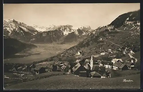 AK Amden, Teilansicht mit Kirche