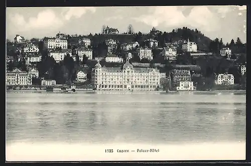 AK Luzern, Uferblick zum Palace-Hotel
