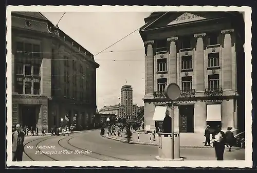 AK Lausanne, St. Froncois et Tour Bel-Air