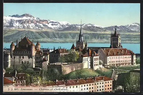 AK Lausanne, Château et Cathedrale