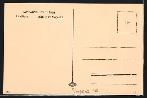 AK Payerne /Suisse Francaise, Campagne Les Chênes, Terrasse