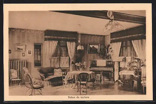 AK Payerne /Suisse Francaise, Campagne Les Chênes, Salon de lecture