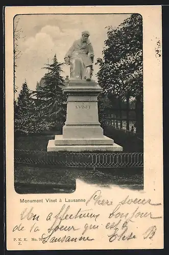 AK Lausanne, Monument Vinet