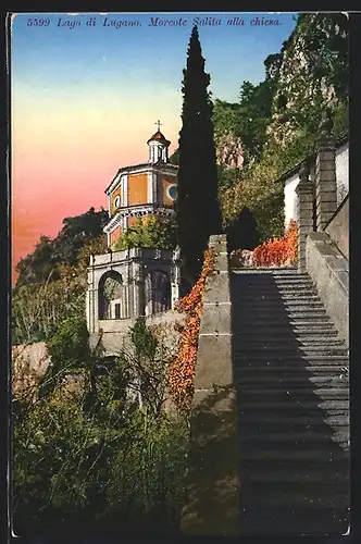 AK Morcote /Lago di Lugano, Salita alla chiesa