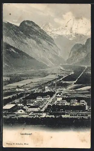 AK Landquart, Teilansicht mit Strassenpartie