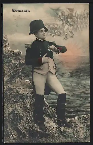 AK St. Helena, Napoleon träumt wie er zum Siegesflug...