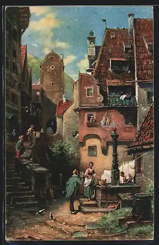 Künstler-AK Carl Spitzweg: Der ewige Hochzeiter