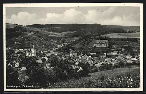 AK Lohrhaupten /Spessart, Teilansicht mit Kirche