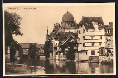 AK Nürnberg, Partie an der Pegnitz, Synagoge