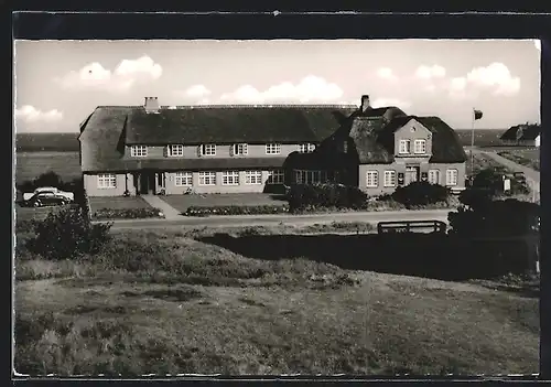 AK Rantum / Sylt, Gasthaus und Pension Boysen mit Blick aufs Meer