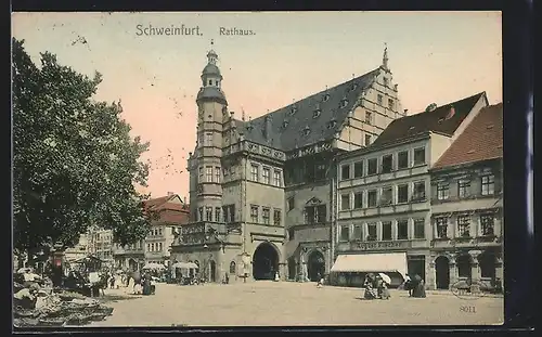 AK Schweinfurt, Rathaus mit Geschäften